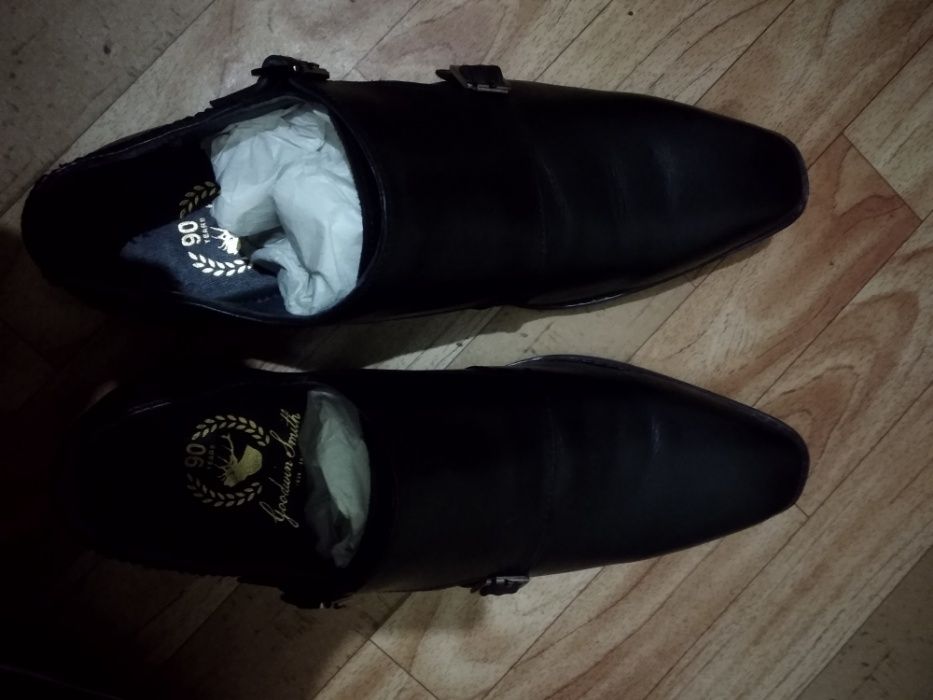 Мужские кожаные туфли дабл монки Goodwin Smith UK черные 42 размер