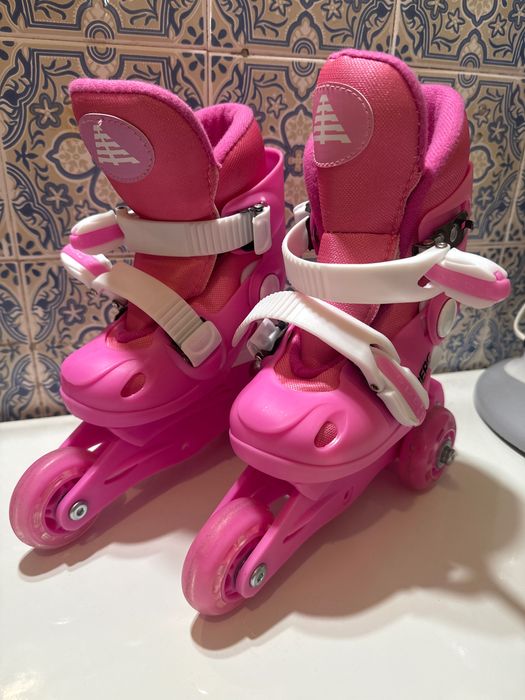 Patins rosa para meninas