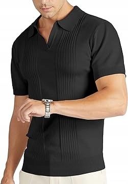 Męska koszulka Polo Czarna bardzo wygodna i elastyczna Rozmiar XL