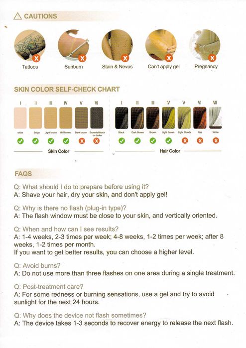 Aparelho depilação IPL c/ sistema de arrefecimento e modo automático