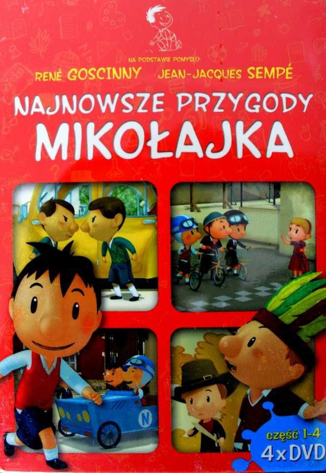 Dla dzieci: Najnowsze przygody Mikołajka Pakiet 4 x DVD Nowe