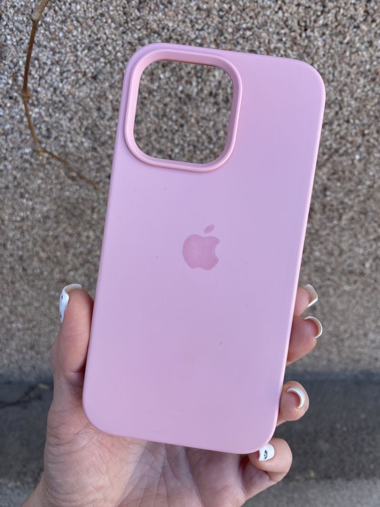 Чехол рожевий на айфон iphone 13 pro silicone case із мікрофіброю