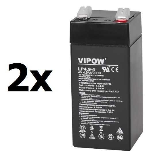 Akumulator żelowy VIPOW 4V/4.9Ah 2szt