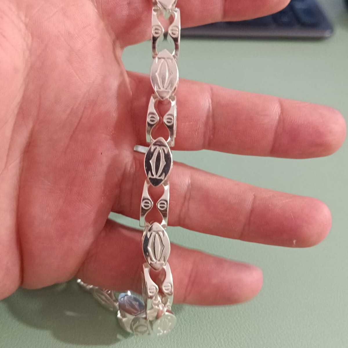 Srebrny łańcuch gruby Cartier 8mm 180g 60cm szuflada łańcuszek srebro