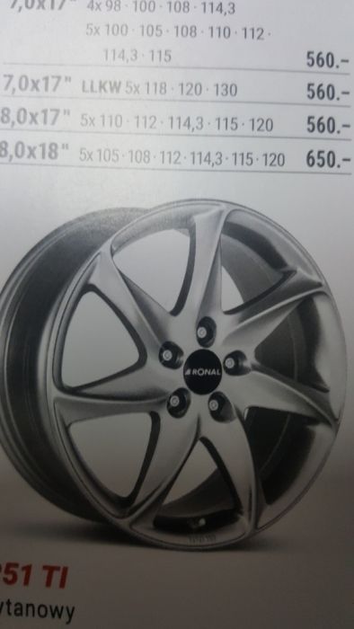 Felgi alu Ronal R51TI- -od1380zl kpl-Bydgoszcz