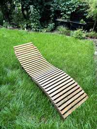Leżaki ogrodowe używane drewniane z poduszkami 2 szt