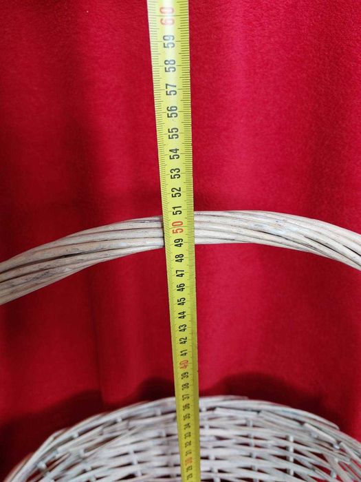 Kosz prezentowy duży, Koszyk wielkanocny duży biały kremowy