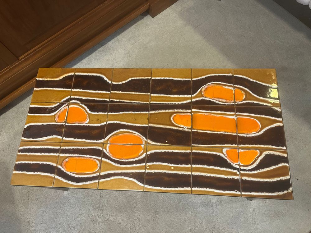 Mesa mid century em cerâmica
