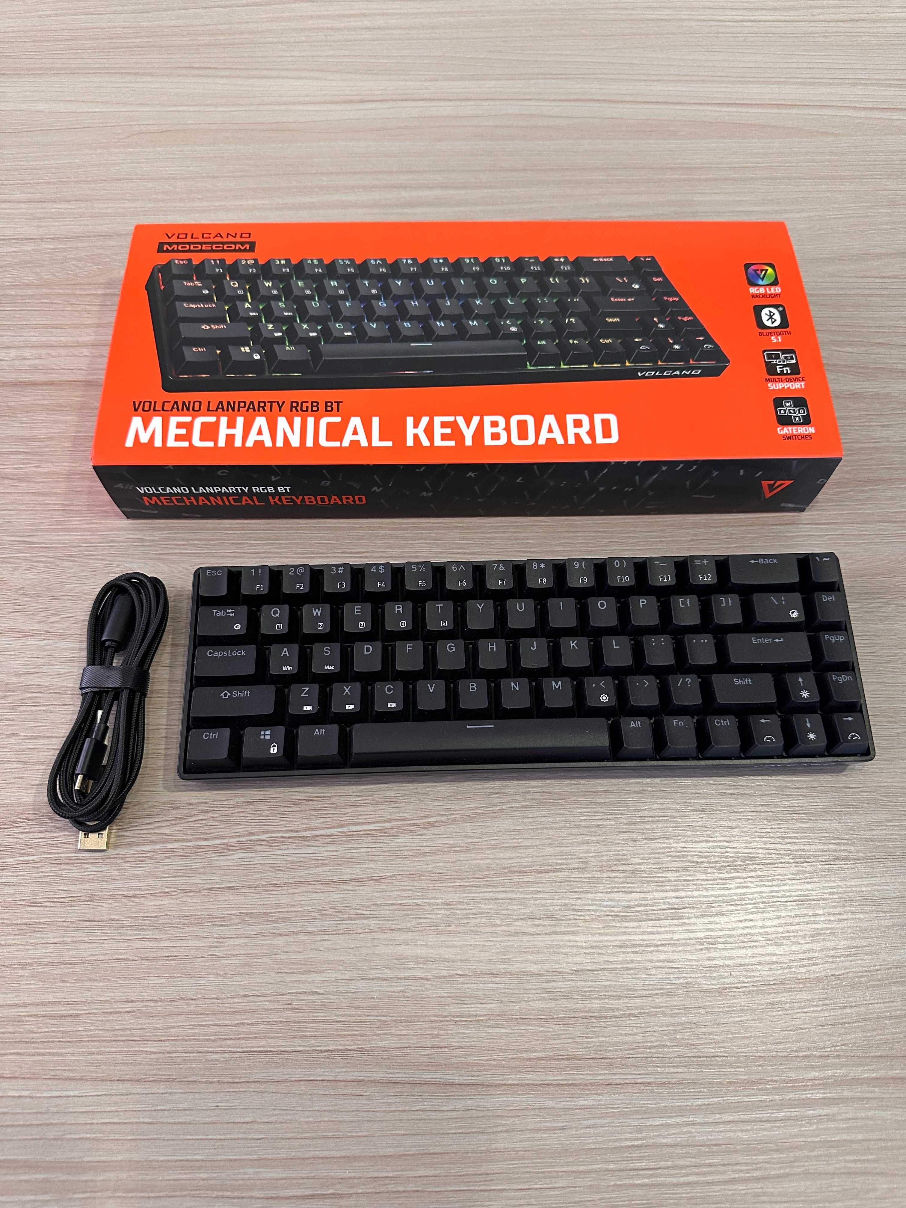 Klawiatura mechaniczna MODECOM Volcano Lanparty RGB BT – jak nowa!