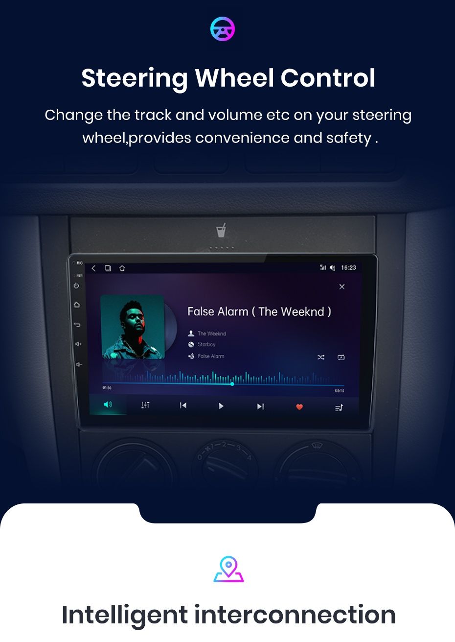 Rádio 9" Volkswagen Bora 2005-06 Carplay GPS wifi Bluetooth NOVO