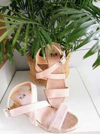 Pudrowe różowe sandały espadryle koturna letnie wygodne r. 39 Tom&Rose