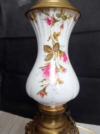 Stara lampa stojąca porcelana mosiądz