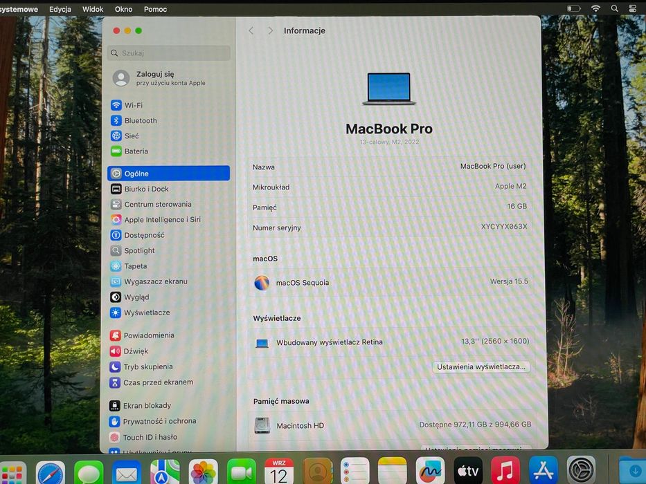 2022 MacBook Pro A2338 13" M2 16GB 1000GB NOWY !!!