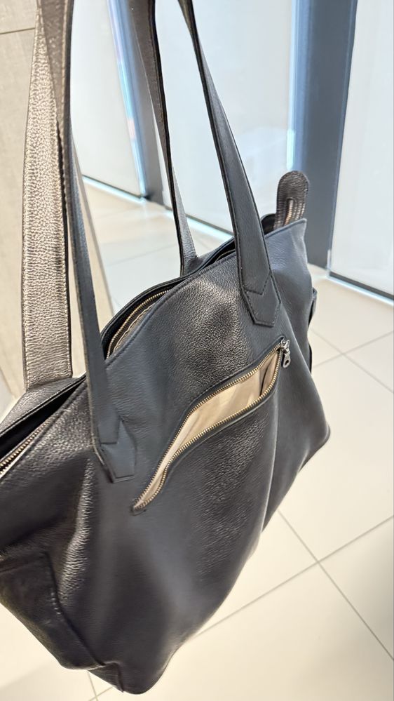 Torba duża shopper do wózka na ramię skóra mammania