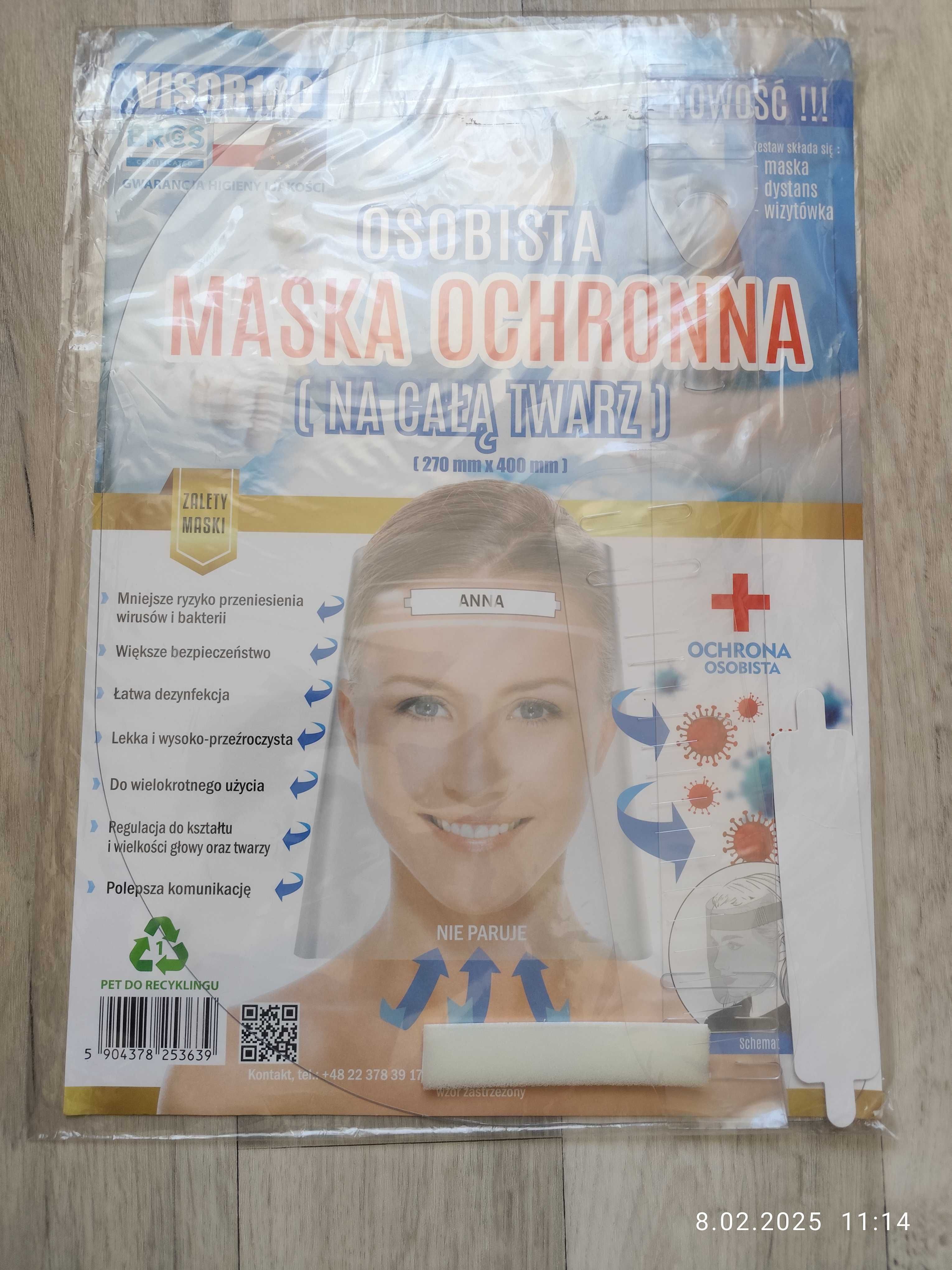 Maska ochronna na całą twarz
