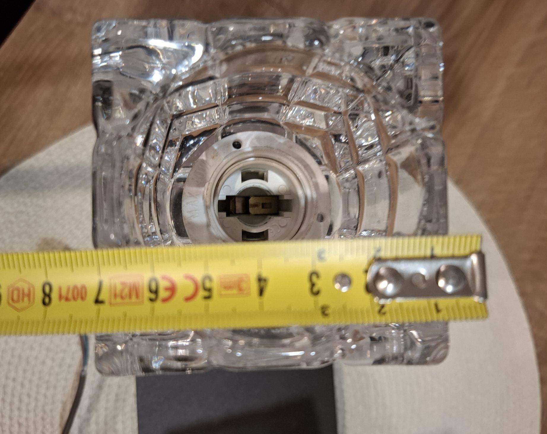 Lampa , klinkiet z kryształowymi kloszami