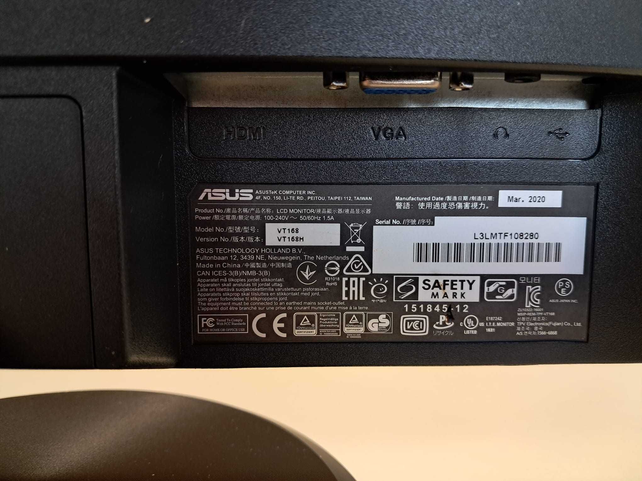 Monitor ASUS VT168H 15.6 inch LED HD Touchscreen