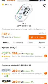 BEURER BM 55
Ciśnieniomierze Automatyczne na Ramię Beurer