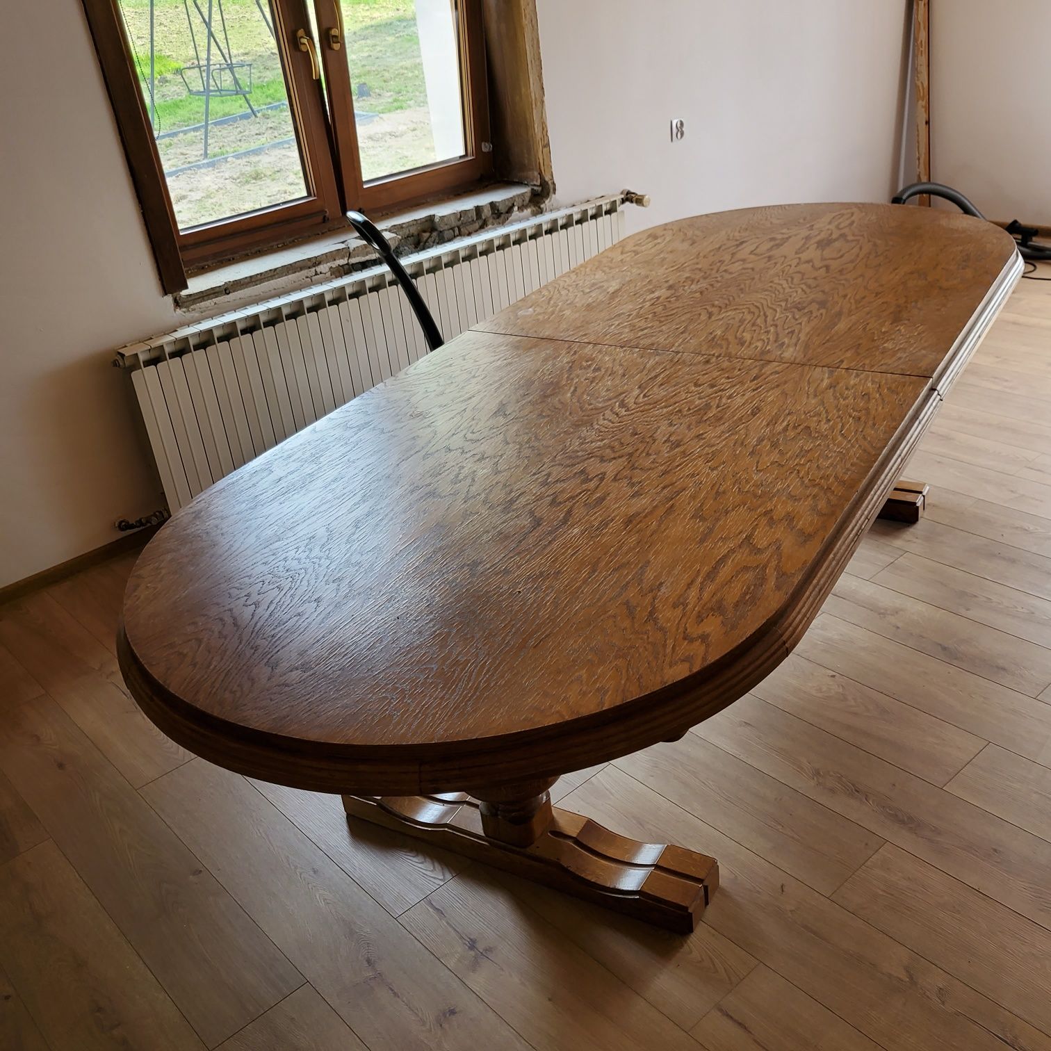 Solidny gruby Duży Stół dębowy rozkładany