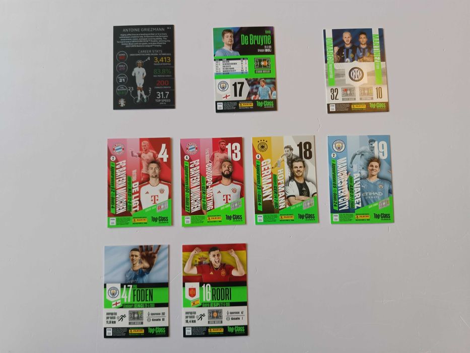 Karty piłkarskie różne - 9 szt.