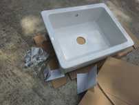 Zlew z widocznym frontem Ikea Havsen