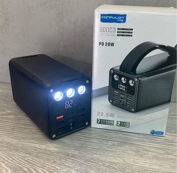 NEW! Павербанк Konfulon A28Q 60000mAh(22.5w).Швидка зарядка
