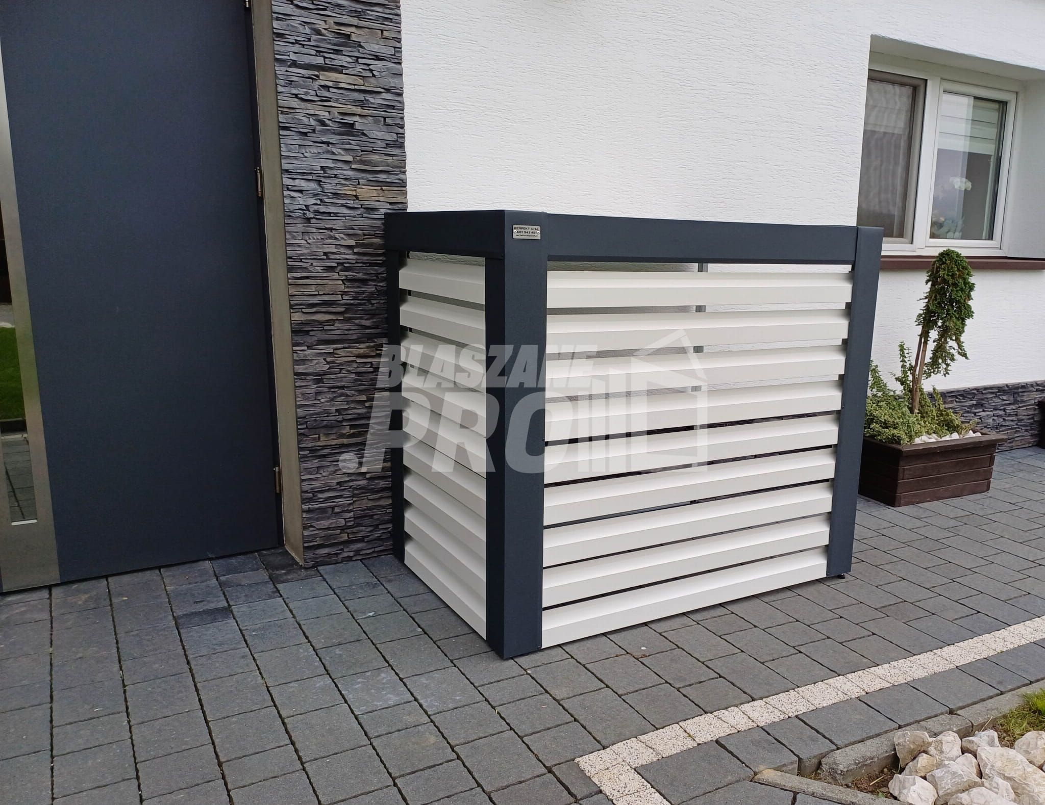Osłona klimatyzatora pompy ciepła 90x50x110 cm biały antracyt GP302
