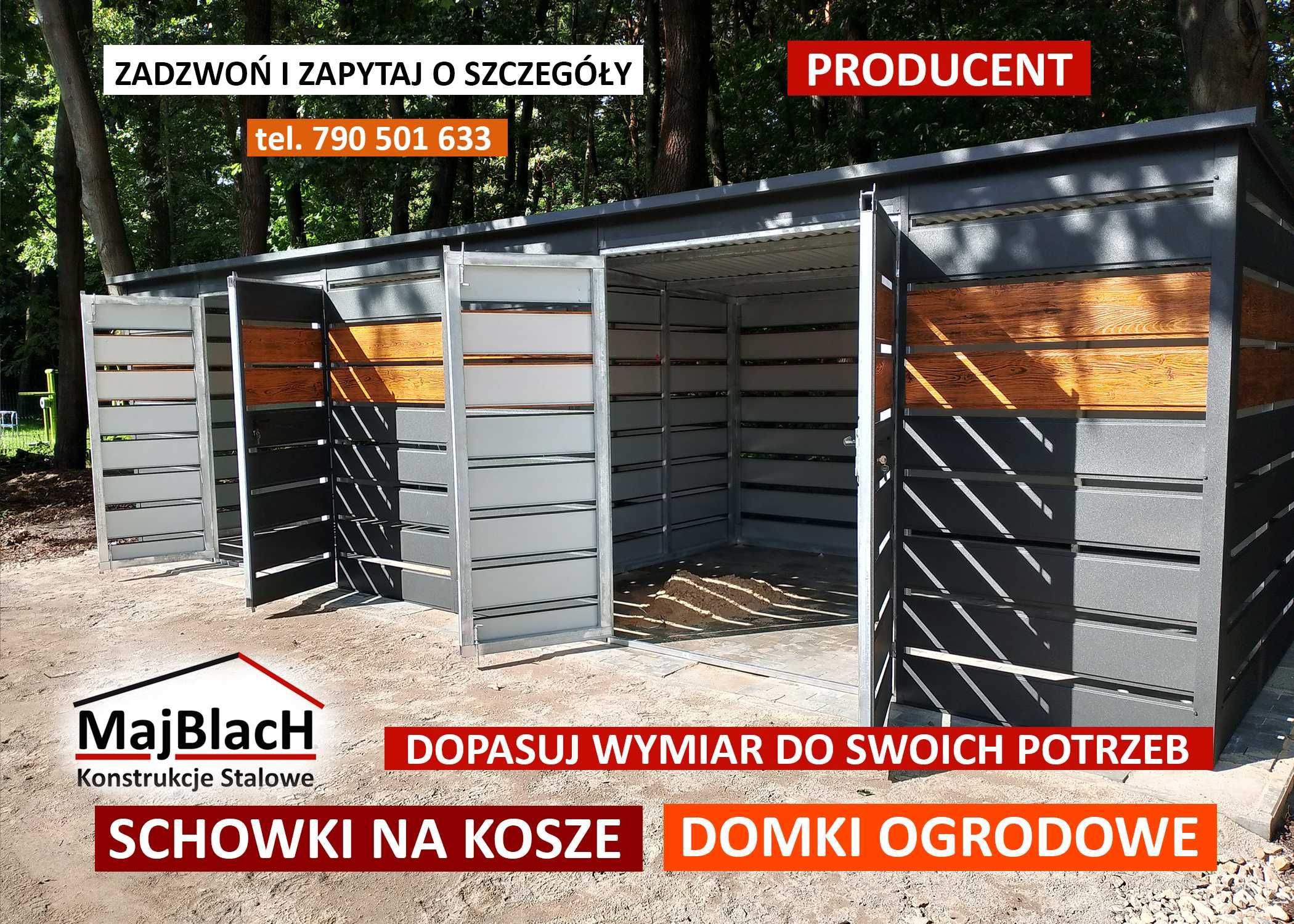 Wiata Śmietnikowa 6x1 - Śmietnik | Altana ŚMIETNIKOWA| - Maj-Blach