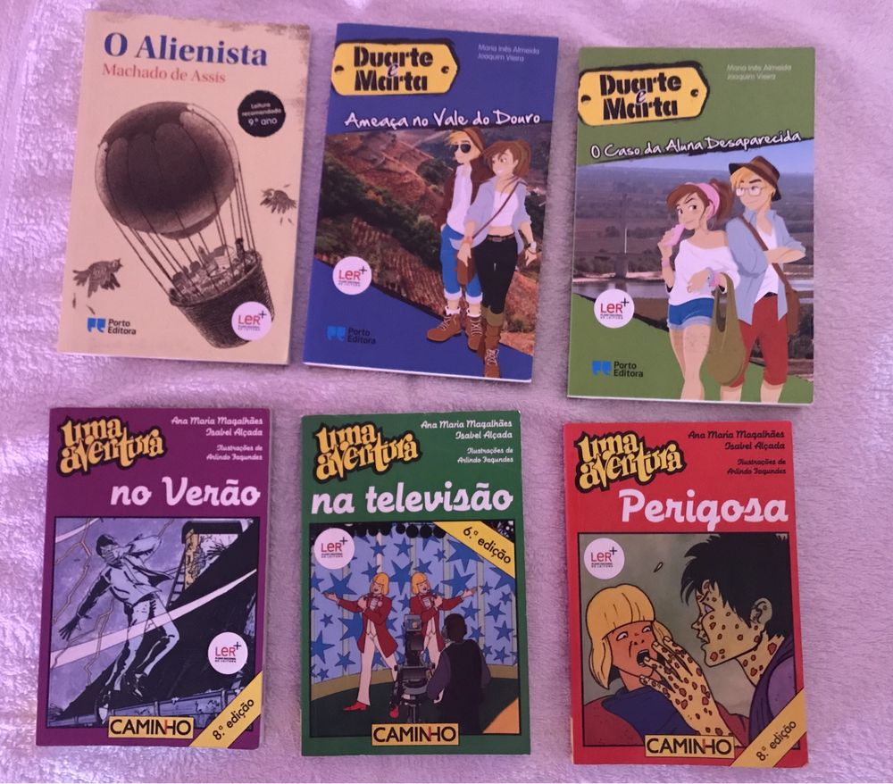 Livros infanto-juvenis (DuarteEMarta,OsCinco,Alienista)