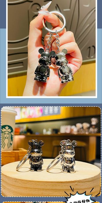 Стильний Брелок підвіска bearbrick для ключів брелок metal bear