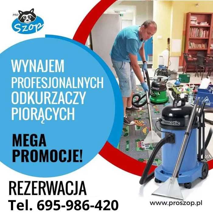 Wynajem profesjonalnych odkurzaczy piorących Numatic. Piaseczno