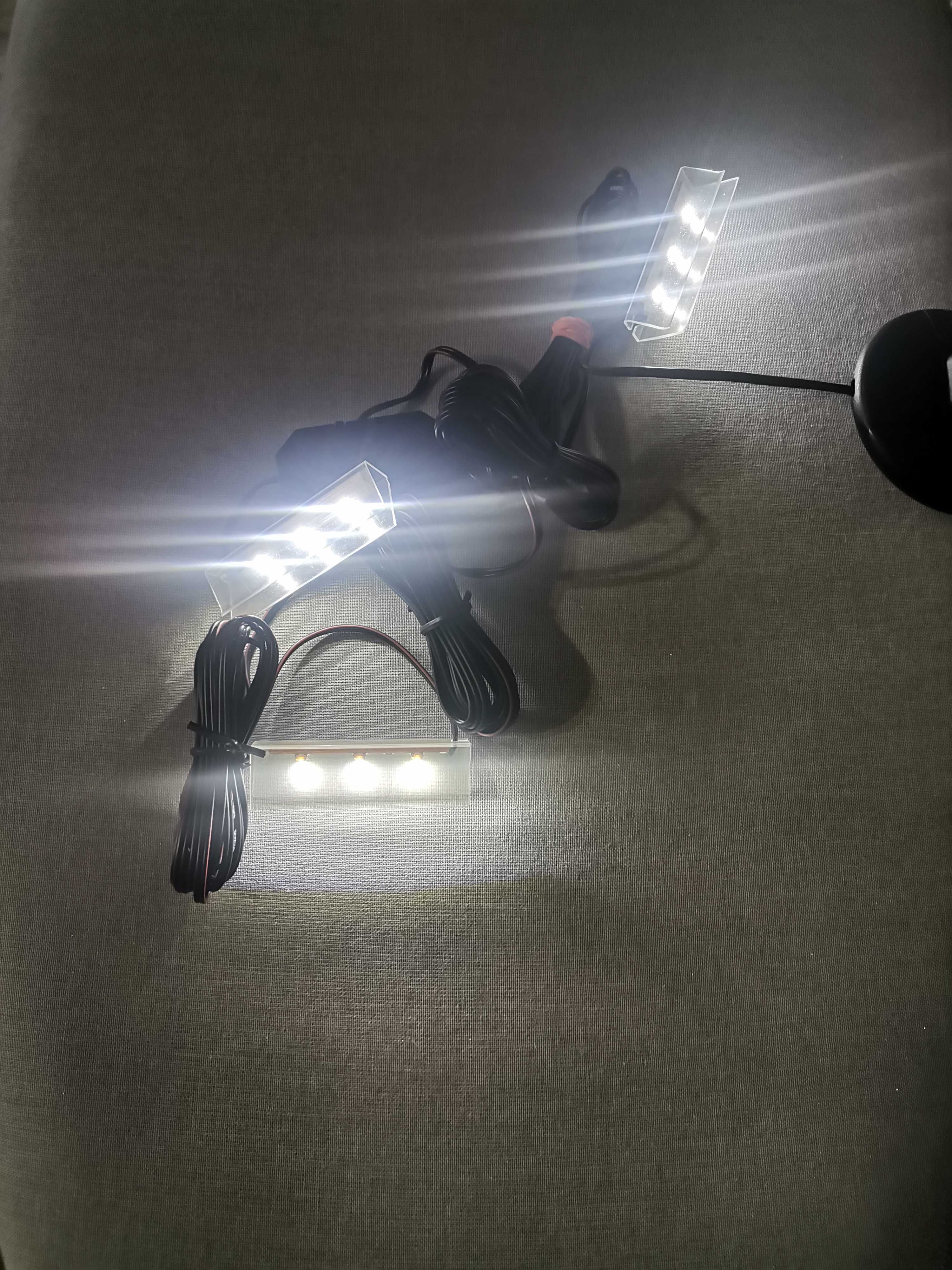 Oświetlenie Led 3 pkt. półki szklanej białe klipsowe