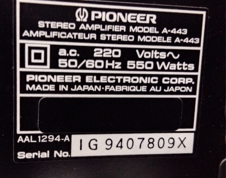 PIONEER amplificador A-443