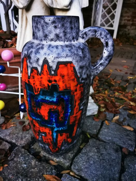 Wazon ceramiczny podłogowy,  duży dzban,  Fat Lava, Niemcy, UNIKAT