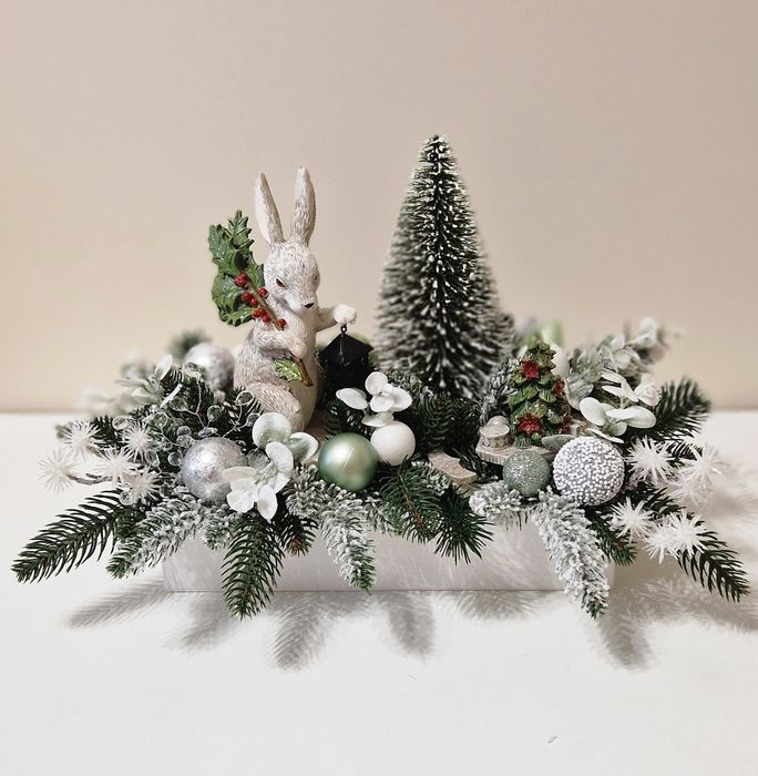 Новорічний декор, новорічний вінок, різдвяна композиція