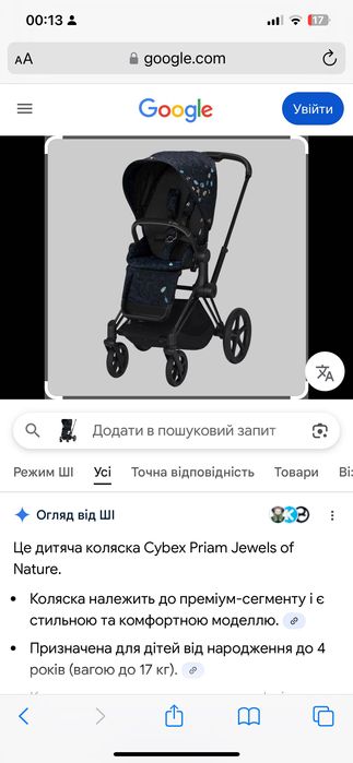 Коляска cybex Priam jewels ,конвер, переноска