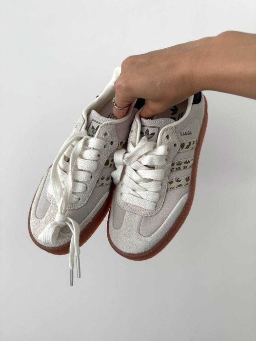 Кросівки Adidas Samba Platform Leopard Grey premium