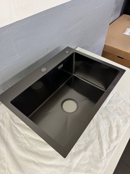 Кухонная мойка 58*43 PVD черная Valeso Handmade ( 3,0/0,8)