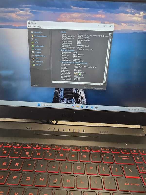 Laptop MSI GF66 11UE Katana 15,6" Intel Core i5 16GB/512GB czarny