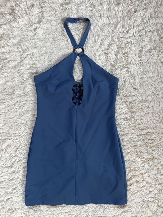 Zara niebieska sukienka mini
