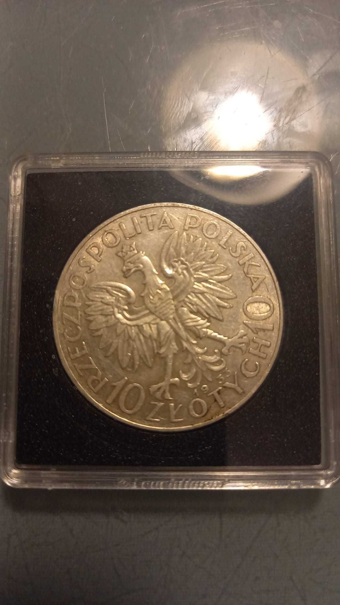 Moneta srebrna 10 zł. 1933 r. znak mennicy.