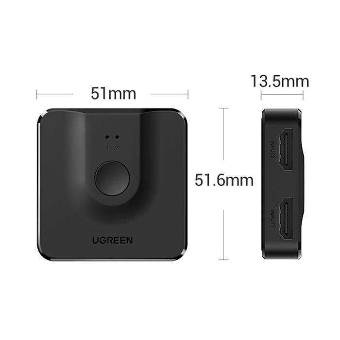 Przełącznik Switch UGREEN 2w1 HDMI 2.0 4K 60Hz (czarny) CM217