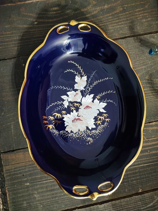 Patera półmisek kobalt Crown
