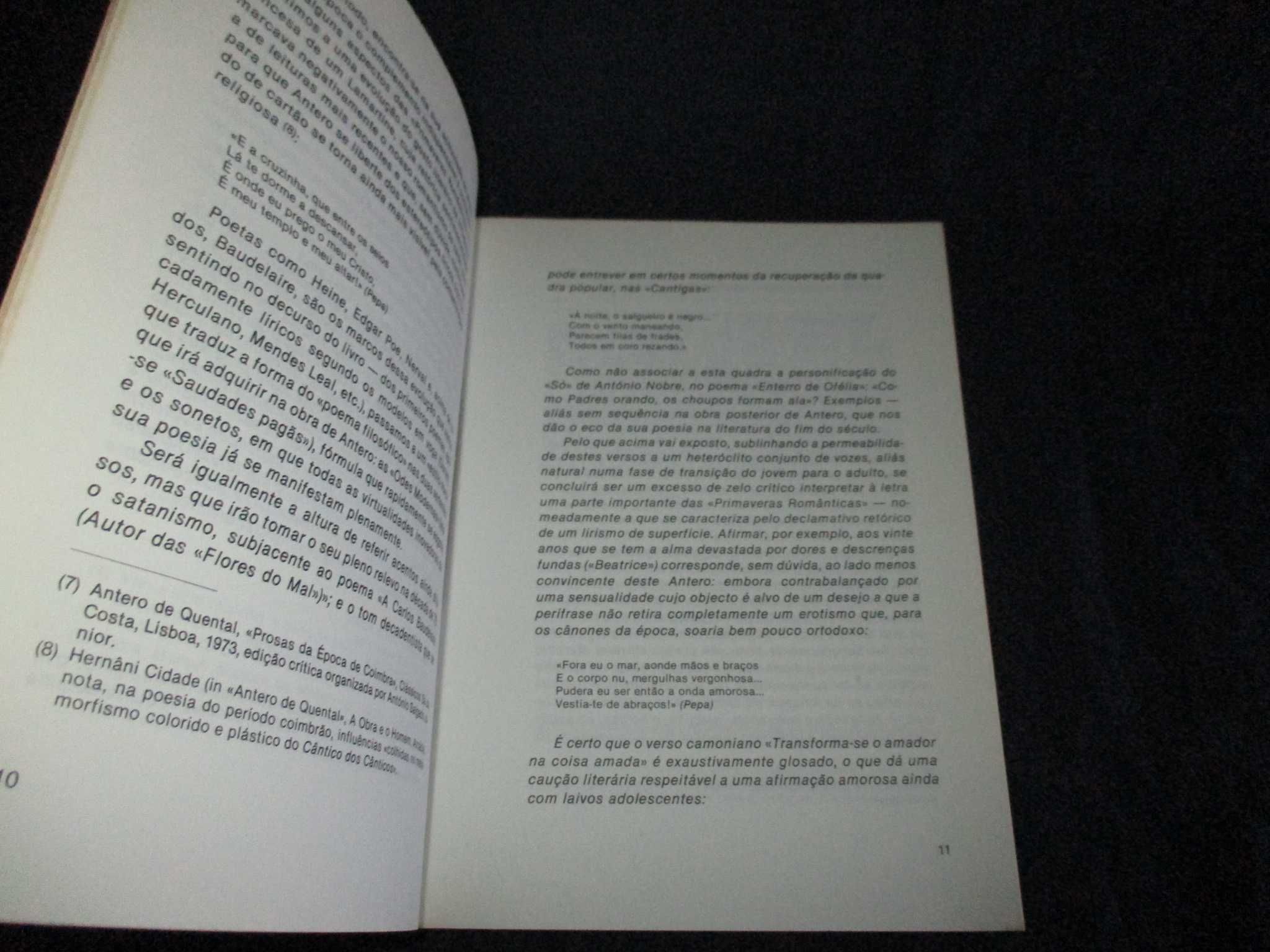 Livro Primaveras Românticas Antero de Quental