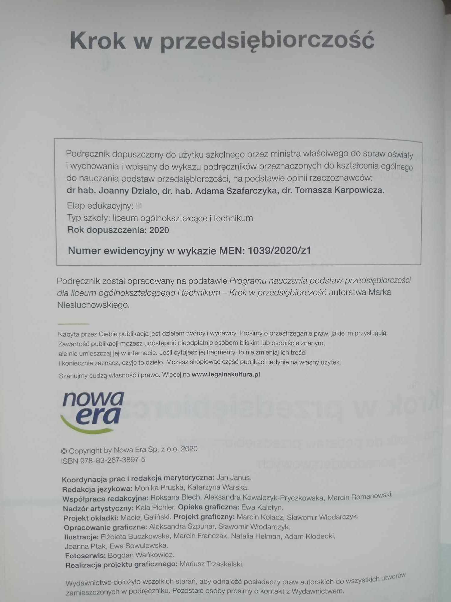 Krok w przedsiębiorczość Nowa era