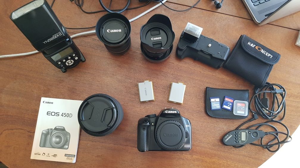 Canon 450d + extras