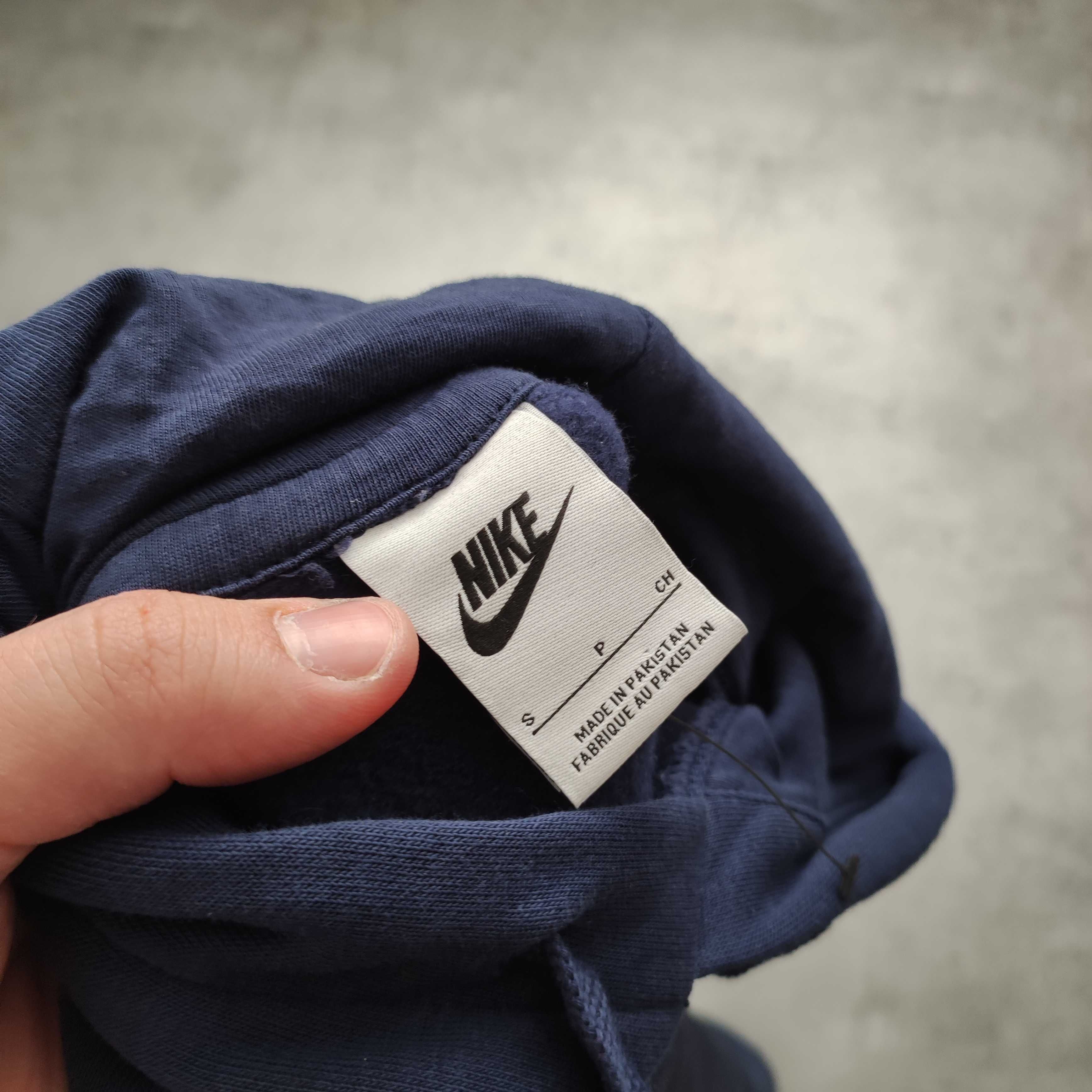 MĘSKA Bluza PREMIUM z Kapturem Bawełna Lampas Granatowa Nike Air Max