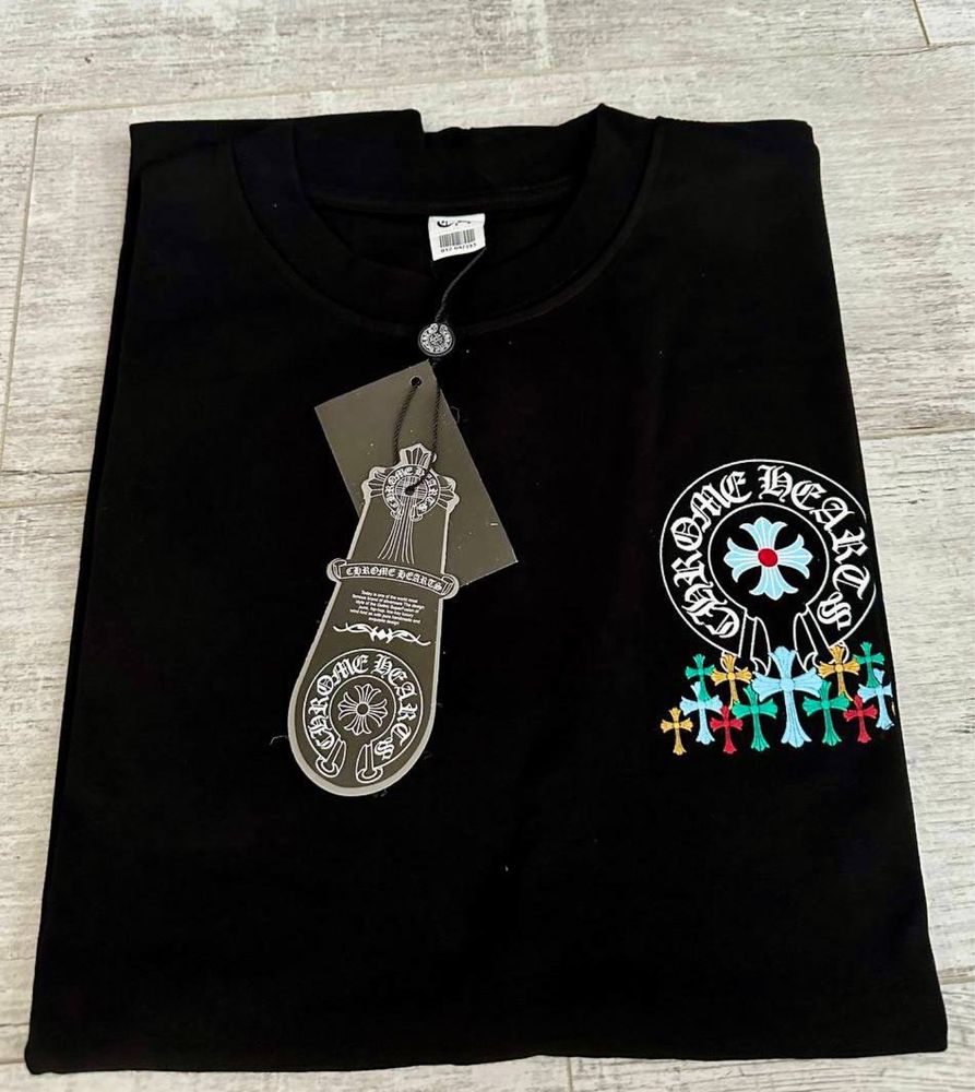 Футболка Chrome Hearts черная размер S на подарок  хром хартс
