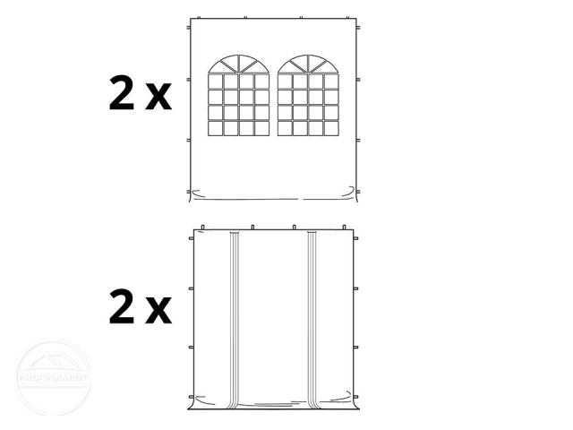 3x3 m Namiot Ekspresowy, ogrodowy, Alu 40 mm, okna łuk, biały