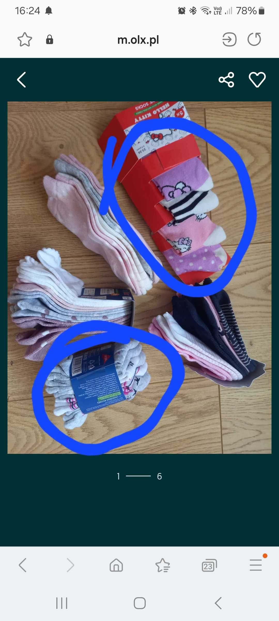 Nowe skarpetki 22-24 h&m stopki 22-26 lulpilu lidl